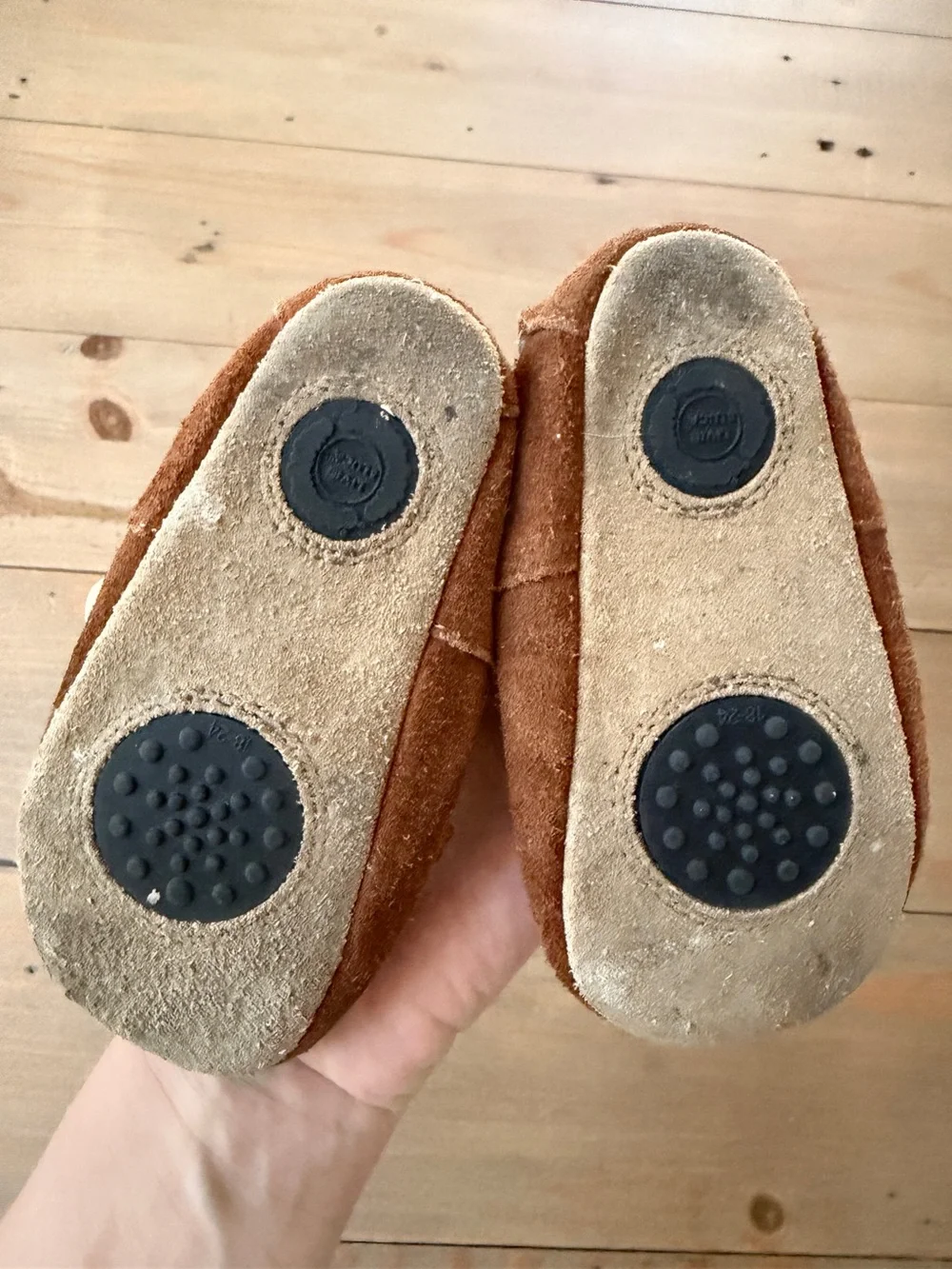 Livie & Luca Brown Suede Fringe Mary Jane Baby Shoes - 18-24 Months